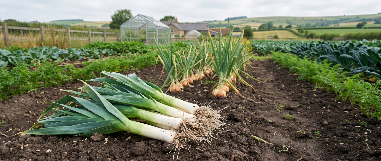 Leek flower heads