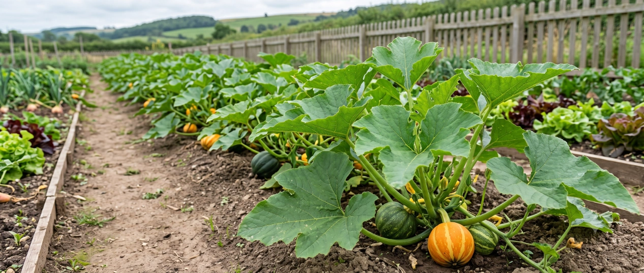 Winter squash varieties including Hubbard and Kabocha